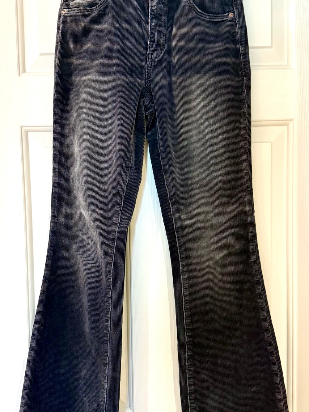 Pilcro Washed Slate Blue Gray Flare Corduroy Jeans